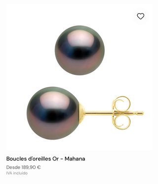 Pendientes Perla Gris 8.7mm Oro Mahana Pearls&Colo