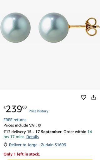 Pendientes Perla Gris 8.7mm Oro Mahana Pearls&Colo