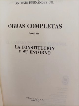 Obras Completas Antonio Hernández Gil (7 Tomos)