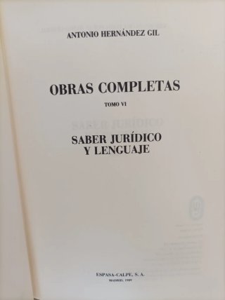 Obras Completas Antonio Hernández Gil (7 Tomos)
