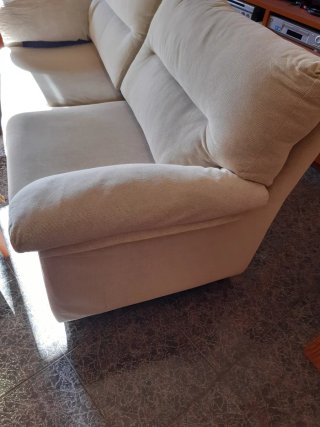 Sofá 3 plazas beige tela desenfundable labable