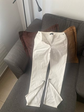 Pantalones Armani Blancos con Cremallera