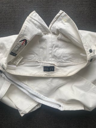 Pantalones Armani Blancos con Cremallera