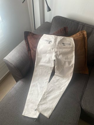 Pantalones Armani Blancos con Cremallera