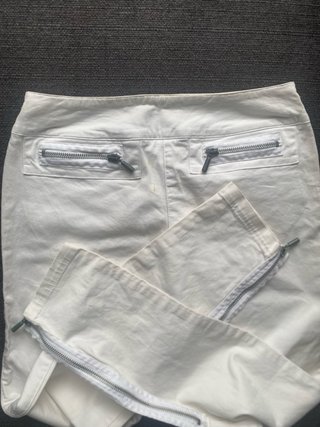 Pantalones Armani Blancos con Cremallera