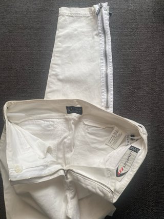 Pantalones Armani Blancos con Cremallera