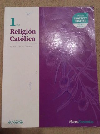 Libro de primero de la eso de religión católica