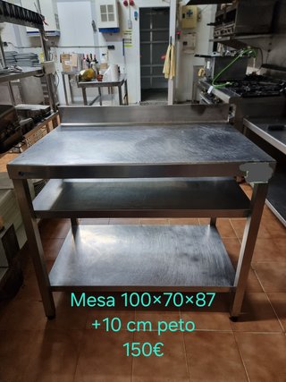 Mesa de trabajo acero inox 140cm Cocina Taller