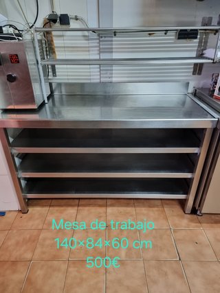 Mesa de trabajo acero inox 140cm Cocina Taller