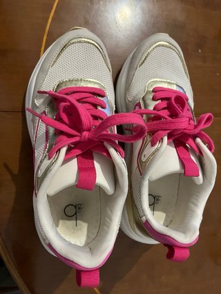 Zapatillas Mujer Oro Rosa Blanco