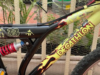 Bicicleta Montaña Decathlon Negra/Amarilla