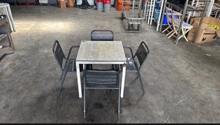 Juego Mesa y 4 Sillas Metálicas