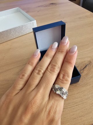 Anillo Vintage Flores de Plata 925 y Marquesitas