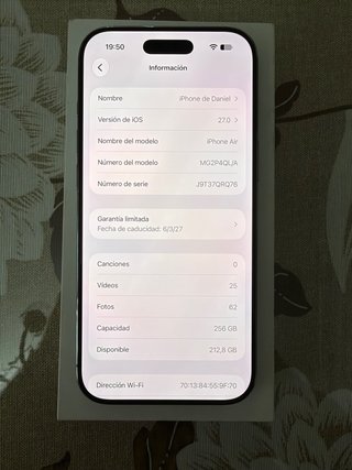 iPhone Air Azul: A19 Pro, 6.5” 120Hz, 256GB