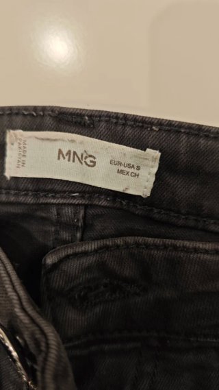 Pantalón vaquero wide leg negro Mango