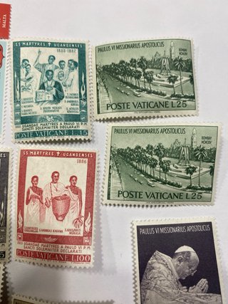 Sellos Vaticano 2008, 1964 y 1965. Total 21 sellos