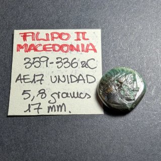 Moneda griega Filipo II Macedonia 359-336 a.C.