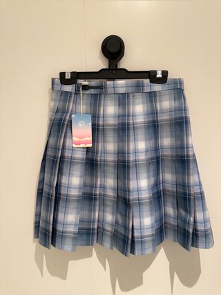 Falda Plisada Cuadros Azul y Rosa