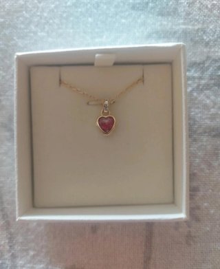 Collar Corazón Swarovski Dorado y Rojo