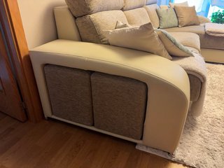 Sofá chaise longue 280cm beige/marrón
