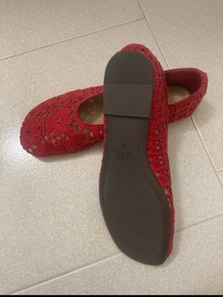 Ballerine Zara rosse ricamate - Nuove