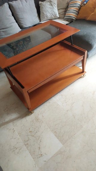Mesa de centro madera y cristal