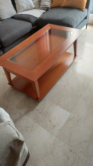 Mesa de centro madera y cristal