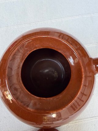 Tetera de cerámica marrón Vintage