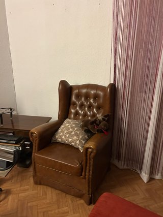 Sillón de piel marrón