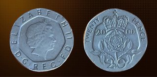 Moneda 20 Peniques Reino Unido 2000