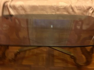 Mesa de centro de cristal y metal