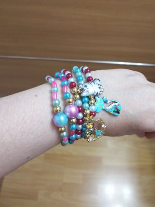 Lote 5 Pulseras Elásticas de 19,5 cm con gatitos