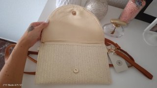 Bolso de rafia beige