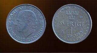 Moneda Suecia 1 Corona 2016 Carl XVI Gustaf