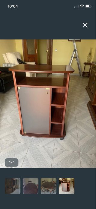 Mueble bar botellero madera y cristal