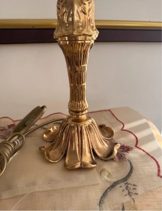 Coppia Lumi Ottone Dorato Stile Classico con stras