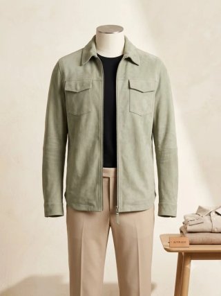 Sobrecamisa de ante verde