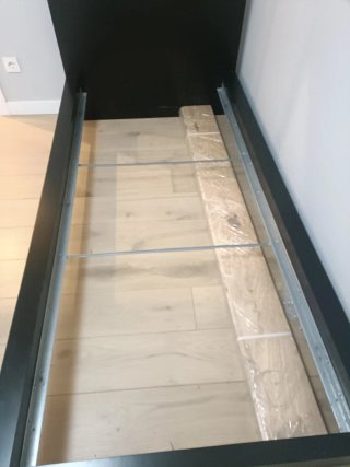 Cama 90x200 Negra+Somier Opcional colchón mesilla