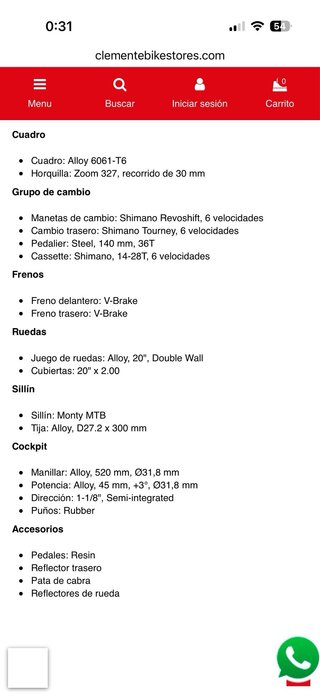 Bicicleta Infantil Monty KX5 20
