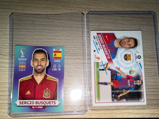 2 Cromos Sergio Busquets - Barça y ESP