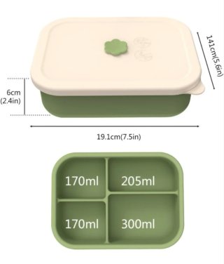 Fiambrera Bento Silicona Compartimentos
