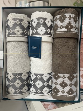 Set 6 Asciugamani VINGI spugna Cotone 100%
