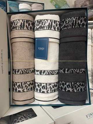 Set 6 Asciugamani VINGI spugna Cotone 100%