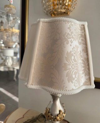 Lampada da tavolo foglia argento e oro