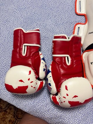 Guantes y espinilleras boxeo Muay Thai