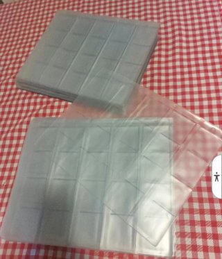 50 Hojas transparentes para monedas/sellos