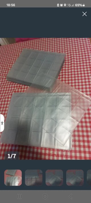 50 Hojas transparentes para monedas/sellos