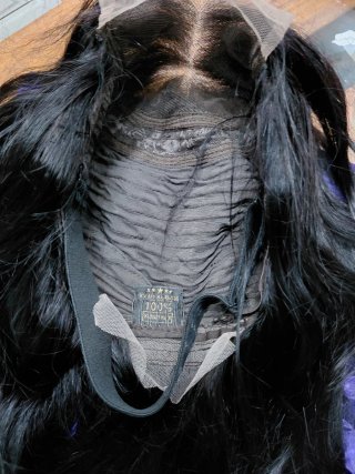 Peruca cabelo preto comprido