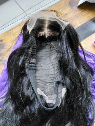 Peruca cabelo preto comprido
