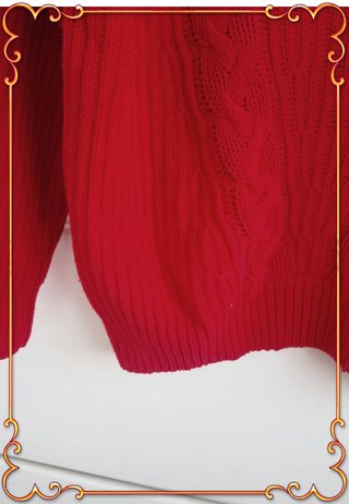 Maglione Girocollo Rosso Costine Trecce ARMANI : M